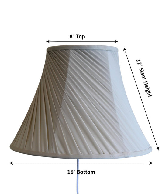 8"W Floating Shade Plug-In Wall Light Eggshell Silk Fabric Twist